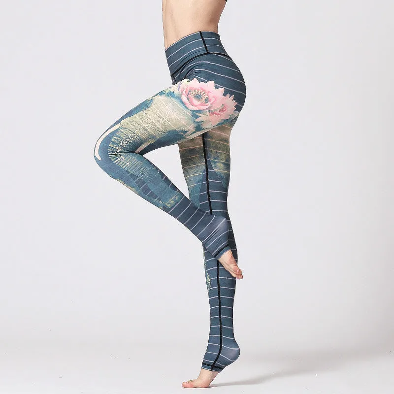 Yoga clothing fitness pants slim slimming leggings colorful printed pants